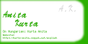 anita kurta business card